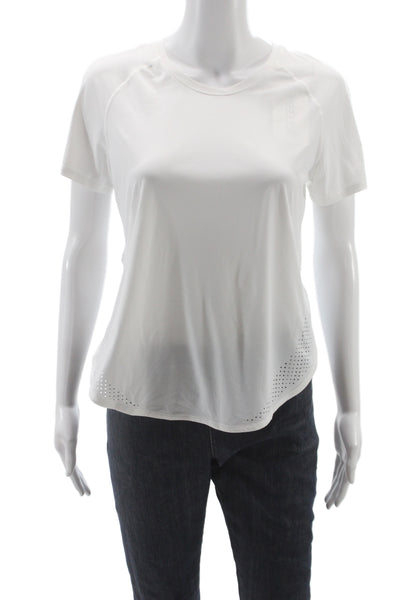Lululemon Womens White Polyester Pullover T-Shirt Crew Neck Short Sleeve Size 4