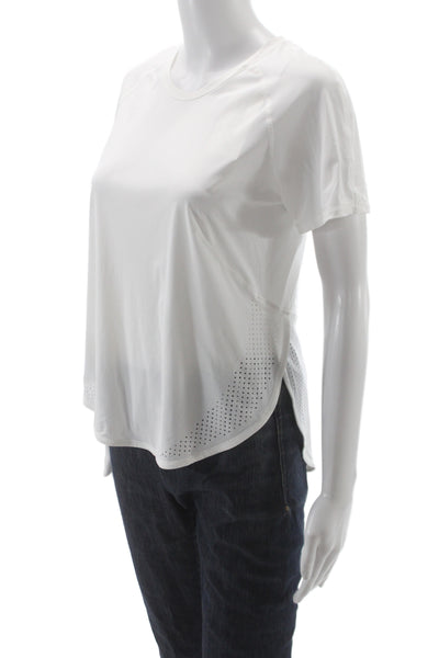Lululemon Womens White Polyester Pullover T-Shirt Crew Neck Short Sleeve Size 4