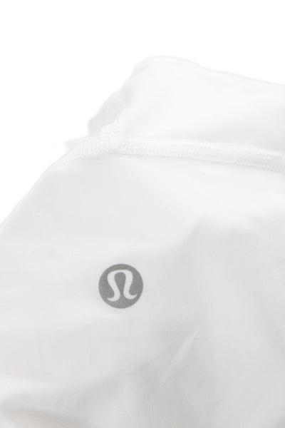 Lululemon Womens White Polyester Pullover T-Shirt Crew Neck Short Sleeve Size 4