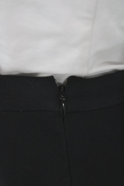 Theory Womens Black Cotton Mini Skirt Solid Zip Closure Size 4