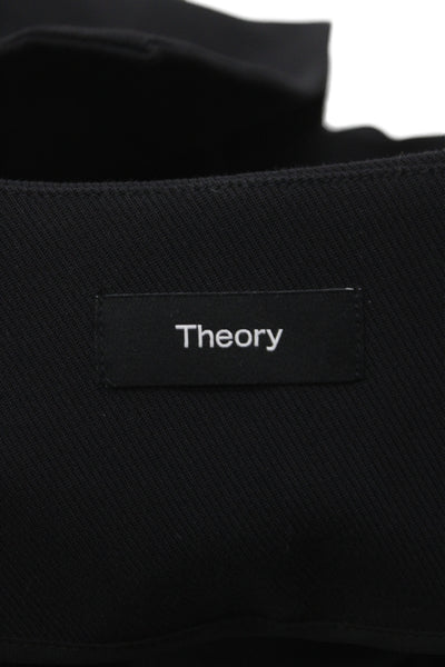 Theory Women Basic Jacket Black Cotton Blend Button Long Sleeve Size 4