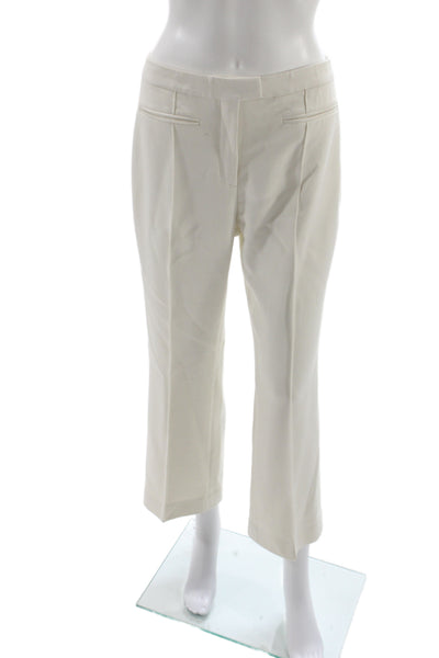 BOSS Women Dress Pants Ivory Zip Classic Solid Size 6