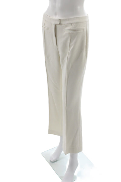 BOSS Women Dress Pants Ivory Zip Classic Solid Size 6