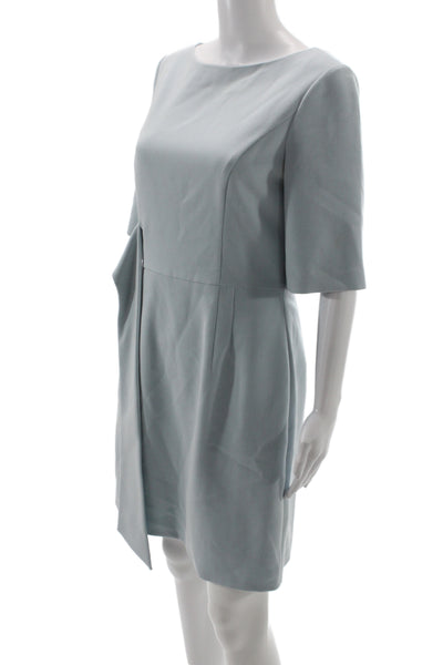 Alice + Olivia Women Sheath Dress Blue Boat Neck Half Sleeve Knee Length Size 8