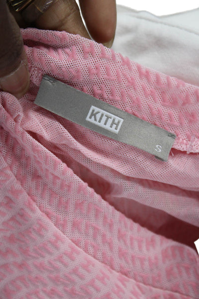 Kith Women Cropped Mesh Pink T-Shirt Crew Neck Short Sleeve Size S