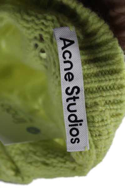 ACNE Studios Womens Wool V-Neck Sleeveless Vest Green Designer Size S
