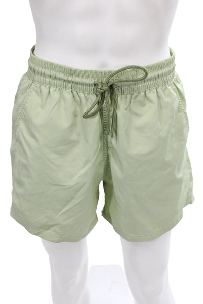 Atalaye Mens Swim Shorts Green Polyester Solid Beach Size XL