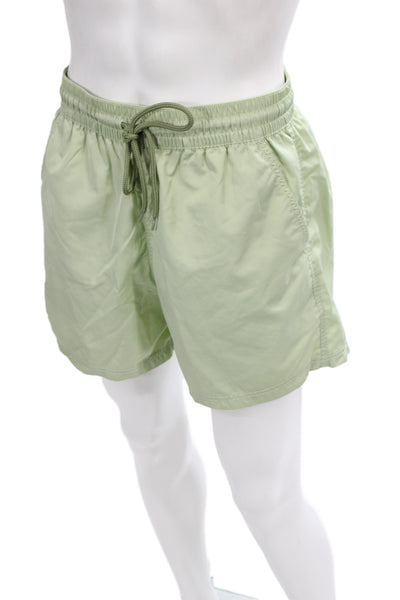 Atalaye Mens Swim Shorts Green Polyester Solid Beach Size XL