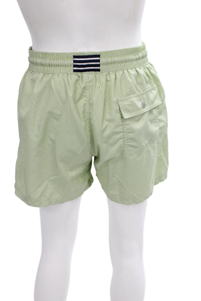Atalaye Mens Swim Shorts Green Polyester Solid Beach Size XL