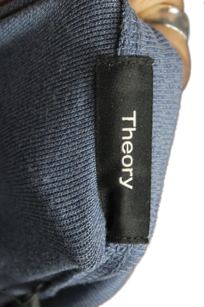 Theory Mens Blue Modal Long Sleeve Crew Neck Basic T-Shirt Size XL