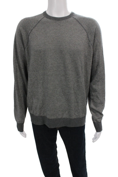 Vince Mens Pullover Wool Crew Neck Sweater Gray Long Sleeve Size L