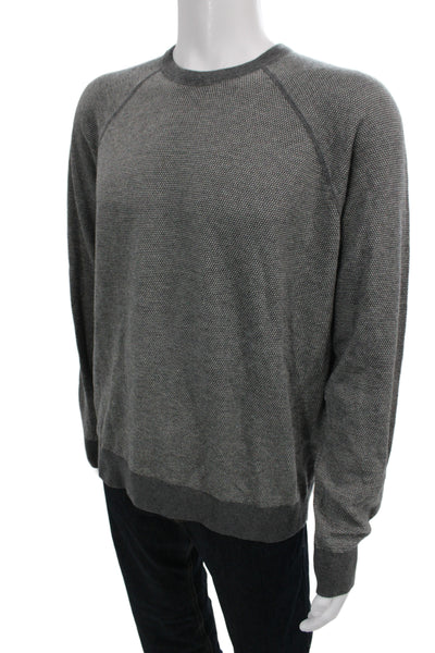 Vince Mens Pullover Wool Crew Neck Sweater Gray Long Sleeve Size L