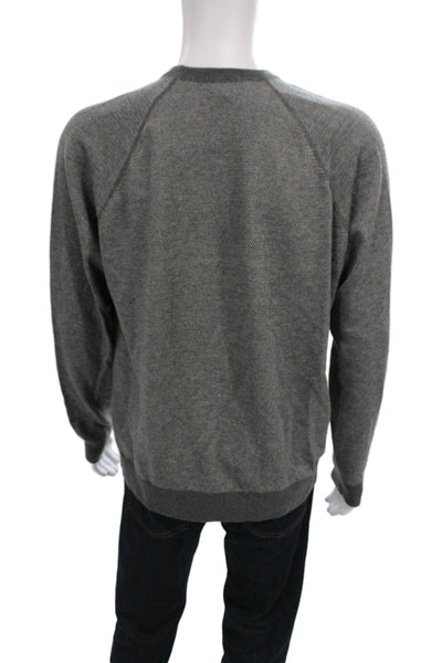 Vince Mens Pullover Wool Crew Neck Sweater Gray Long Sleeve Size L
