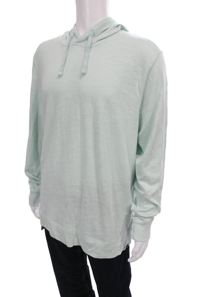 Faherty Mens Pullover Hoodie Cotton Green Drawstring Size XL