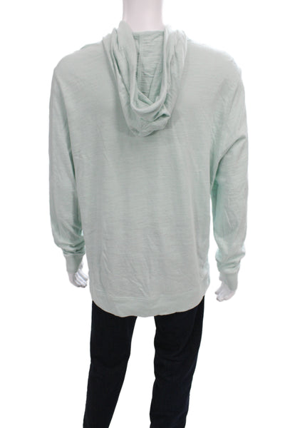 Faherty Mens Pullover Hoodie Cotton Green Drawstring Size XL