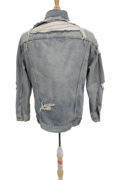Levi Strauss & Co Womens Basic Jacket Blue Cotton Button Long Sleeve Size S