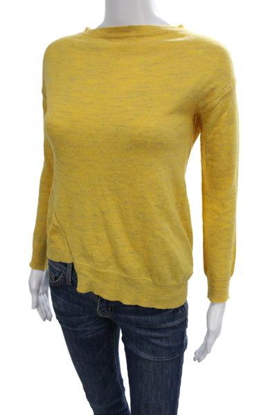 Zadig & Voltaire Women Yellow Boat Neck Long Sleeve Pullover Size XS