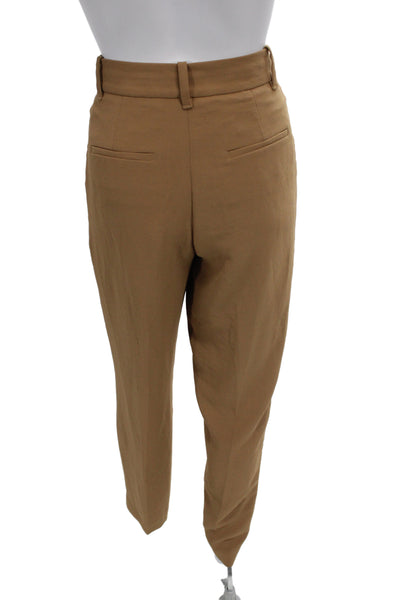 Wilfred Women Dress Pants Brown Polyester Zip Solid Size 4