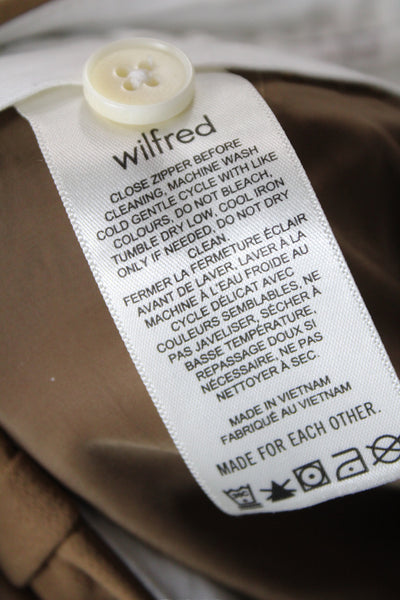 Wilfred Women Dress Pants Brown Polyester Zip Solid Size 4