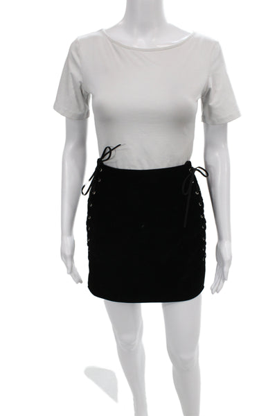 By The Way Women Gothic Black Mini Skirt Polyester Zip Short Size S