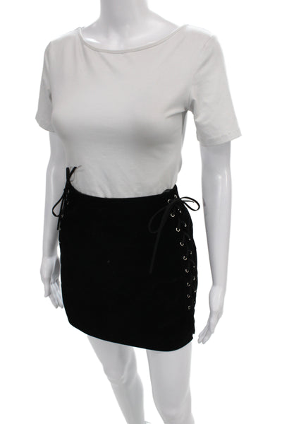 By The Way Women Gothic Black Mini Skirt Polyester Zip Short Size S