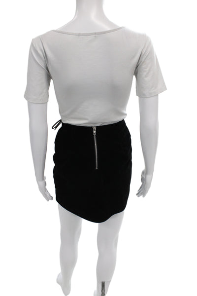 By The Way Women Gothic Black Mini Skirt Polyester Zip Short Size S