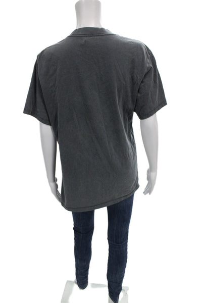 Anine Bing Women Gray Animal Print Cotton Short Sleeve T-Shirt Size M