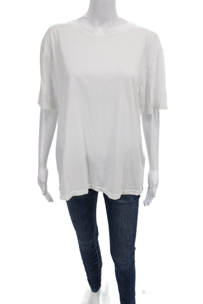 Donni Womens Basic T-Shirt White Crew Neck Supima Cotton Short Sleeve Size S