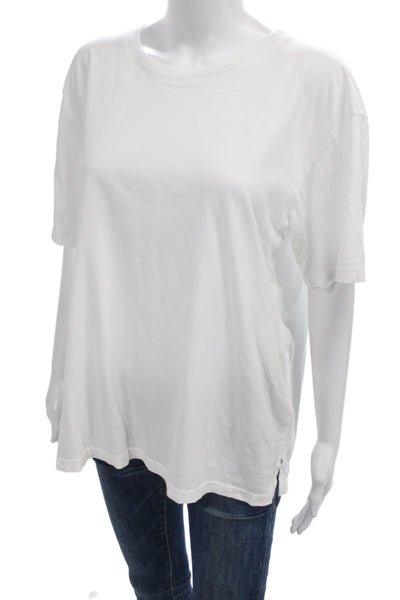 Donni Womens Basic T-Shirt White Crew Neck Supima Cotton Short Sleeve Size S