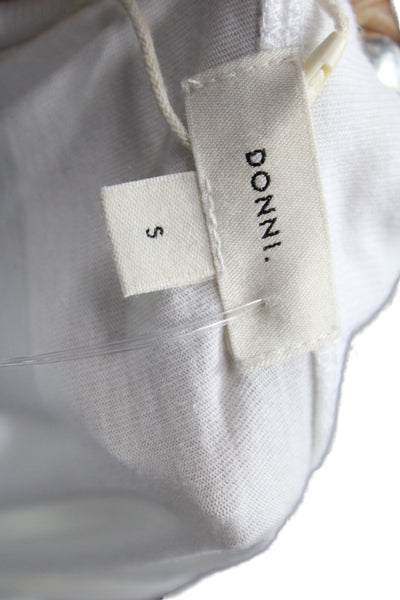 Donni Womens Basic T-Shirt White Crew Neck Supima Cotton Short Sleeve Size S