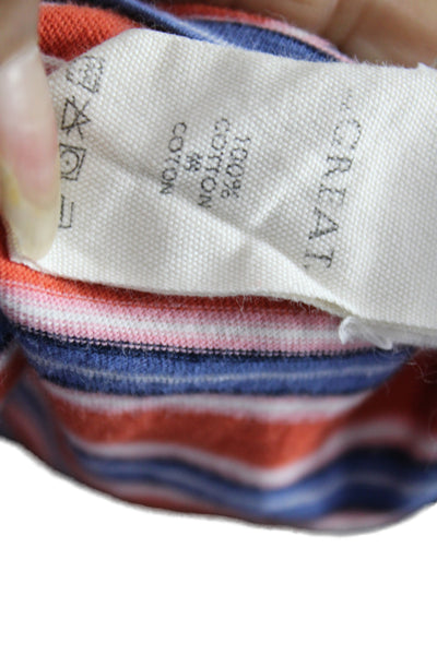 The Great Women Striped Cotton Long Sleeve Basic T-Shirt Multicolor Size 2