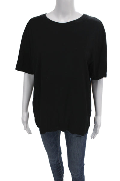Donni Womens Basic Black Supima Cotton Crew Neck Short Sleeve T-Shirt Size S