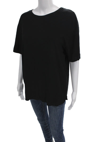 Donni Womens Basic Black Supima Cotton Crew Neck Short Sleeve T-Shirt Size S