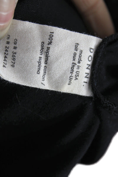 Donni Womens Basic Black Supima Cotton Crew Neck Short Sleeve T-Shirt Size S