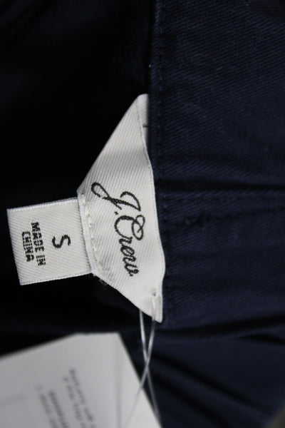 J Crew Womens Cropped Cotton Solid Pull On Pants Blue Size S