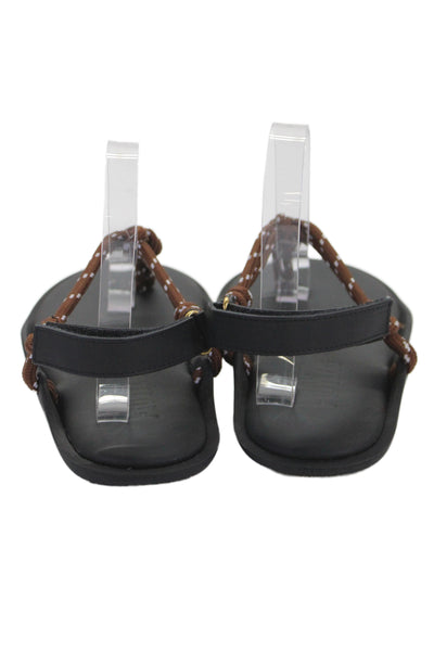 Apiece Apart Womens Flat Rope Sandal Black Hook & Loop Casual Summer Size S