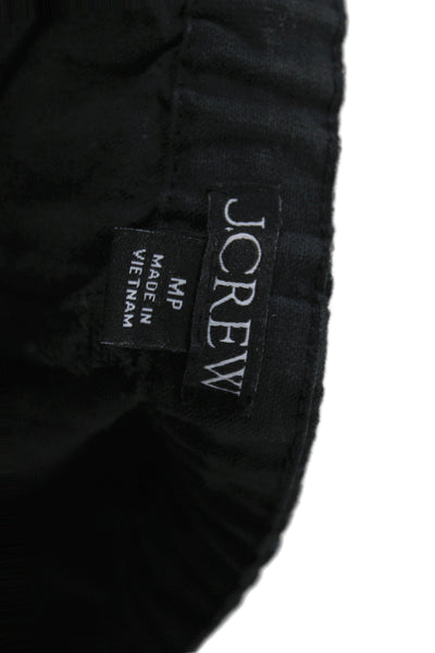 J Crew Womens Cropped Pants Black Drawstring Cotton Petites Size PM