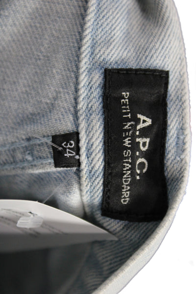 A.P.C. Mens Tapered Blue Cotton Jeans Button Fly Size 34