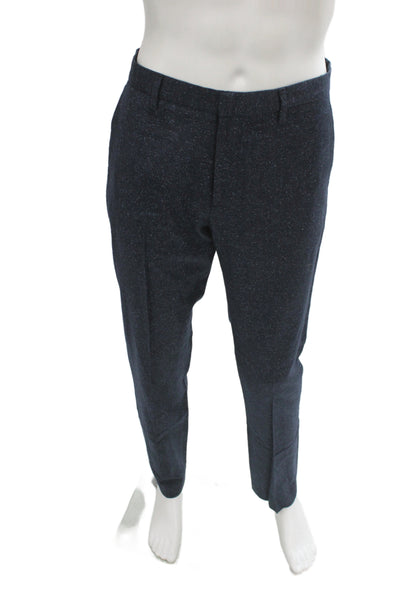 Theory Mens Dress Pants Blue Silk Blend Zip Classic Size 33