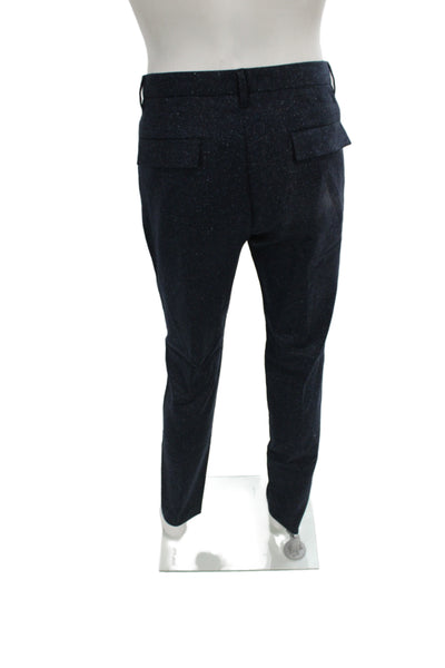 Theory Mens Dress Pants Blue Silk Blend Zip Classic Size 33
