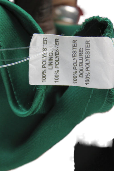 Ramy Brook Women Maxi Dress Green V-Neck Long Sleeve Polyester Size 12