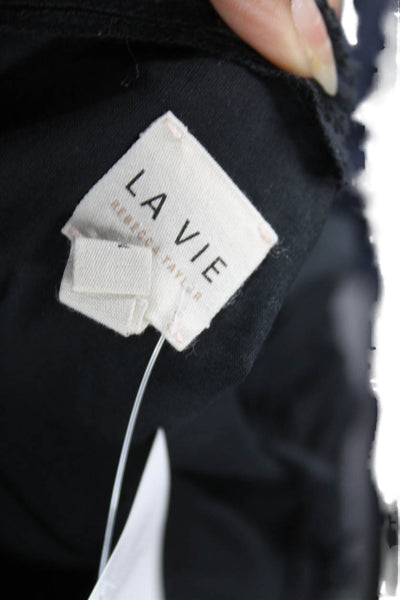 La Vie Womens Maxi Dress Black Cotton Long Sleeve Round Neck Button Size L