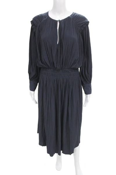 Joie Women Blouson Knee Length Blue Dress Long Sleeve Size M