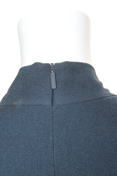 Tibi Womens A-Line Dress Blue Long Sleeve High Neck Knee Length Size 12
