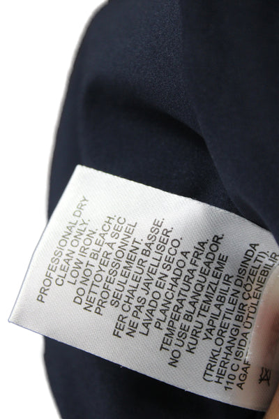 Tibi Womens A-Line Dress Blue Long Sleeve High Neck Knee Length Size 12