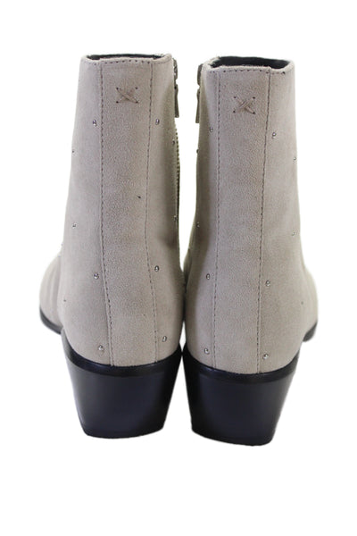 Rag & Bone Womens Suede Studded Square Toe Boots Gray Size 39 9