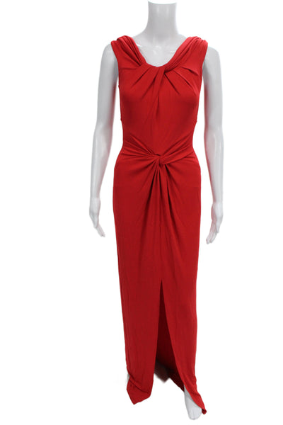 Michael Kors Women Maxi Dress Red V-Neck Sleeveless Rayon Midcalf Size 4