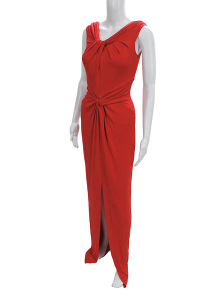 Michael Kors Women Maxi Dress Red V-Neck Sleeveless Rayon Midcalf Size 4