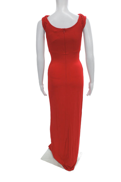 Michael Kors Women Maxi Dress Red V-Neck Sleeveless Rayon Midcalf Size 4