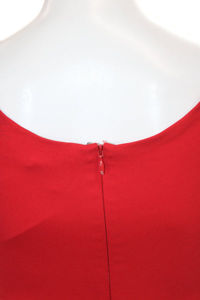 Michael Kors Women Maxi Dress Red V-Neck Sleeveless Rayon Midcalf Size 4